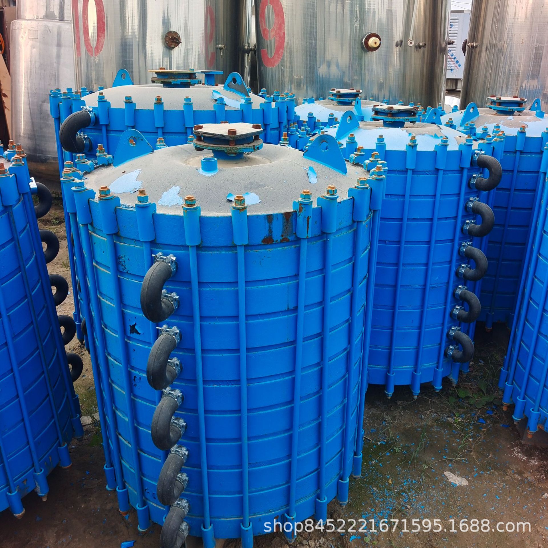 二手10平方搪瓷片冷凝器 强制循环挥发器 不锈钢列管冷凝器