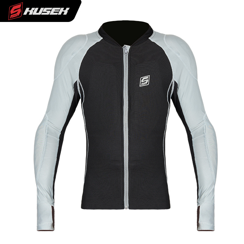 KUSEK chaleco de armadura de motocicleta anti-caída motocicleta ropa de ciclismo todoterreno equipo de protección de pecho equipo de protección de ciclismo de cuatro estaciones