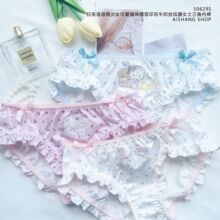 50629S日系洛丽塔盐味少女猫咪波点印花牛奶丝低腰少女士三角内裤