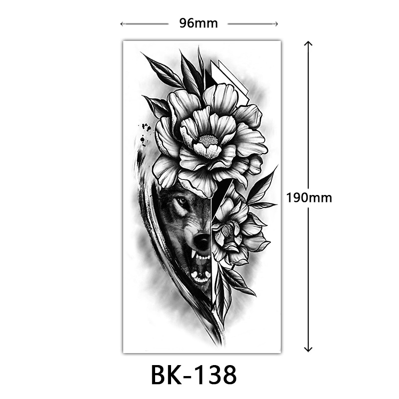 Tatuaje Temporal de Flores Boceto de Papel de Transferencia al Agua, Impresión por Transferencia de Agua, para Cuerpo image 144