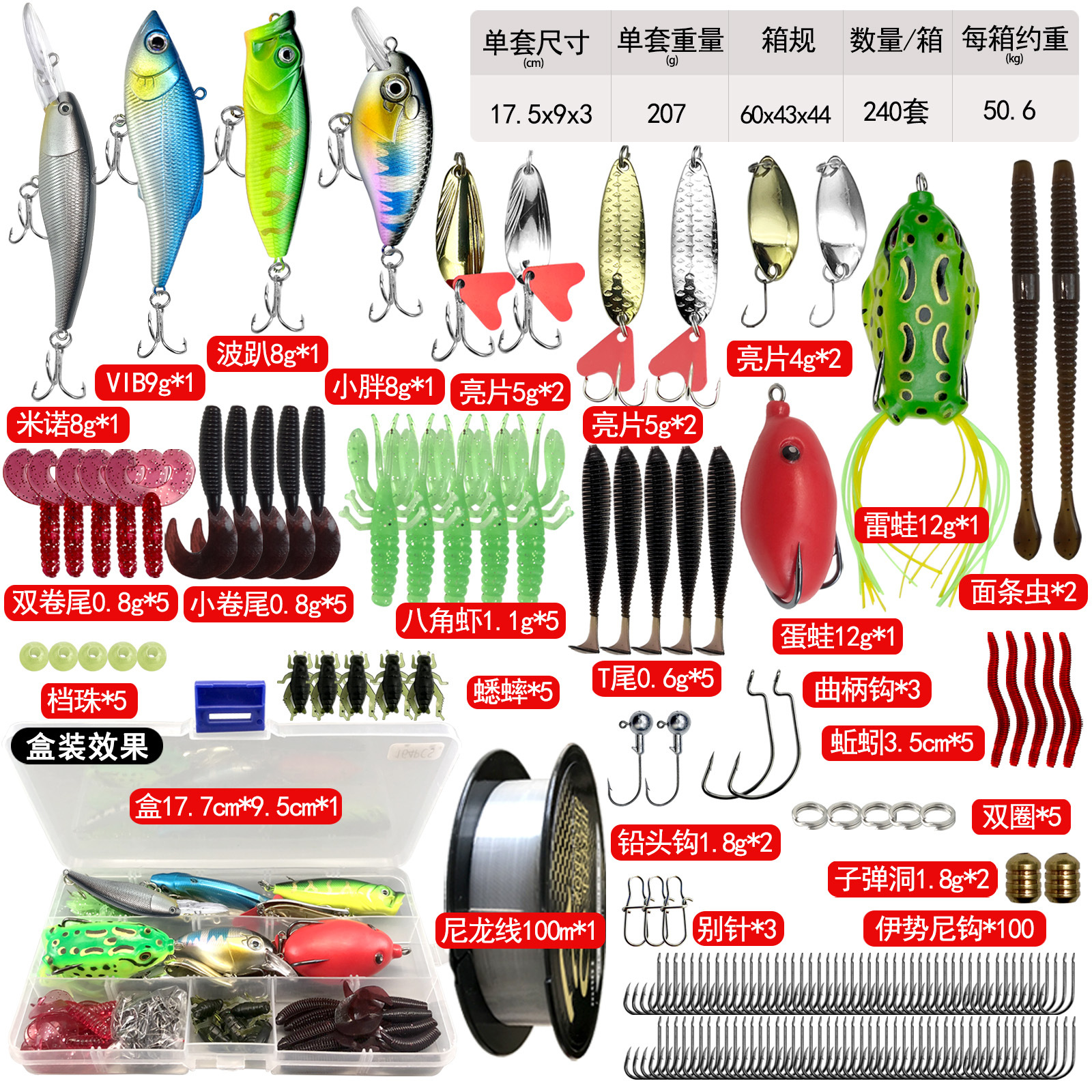 Juego completo de cebo Luya Juego completo de cebo falso Luya Lentejuelas Minuolei rana cebo falso cebo suave capa de natación completa cebo de pesca transfronterizo