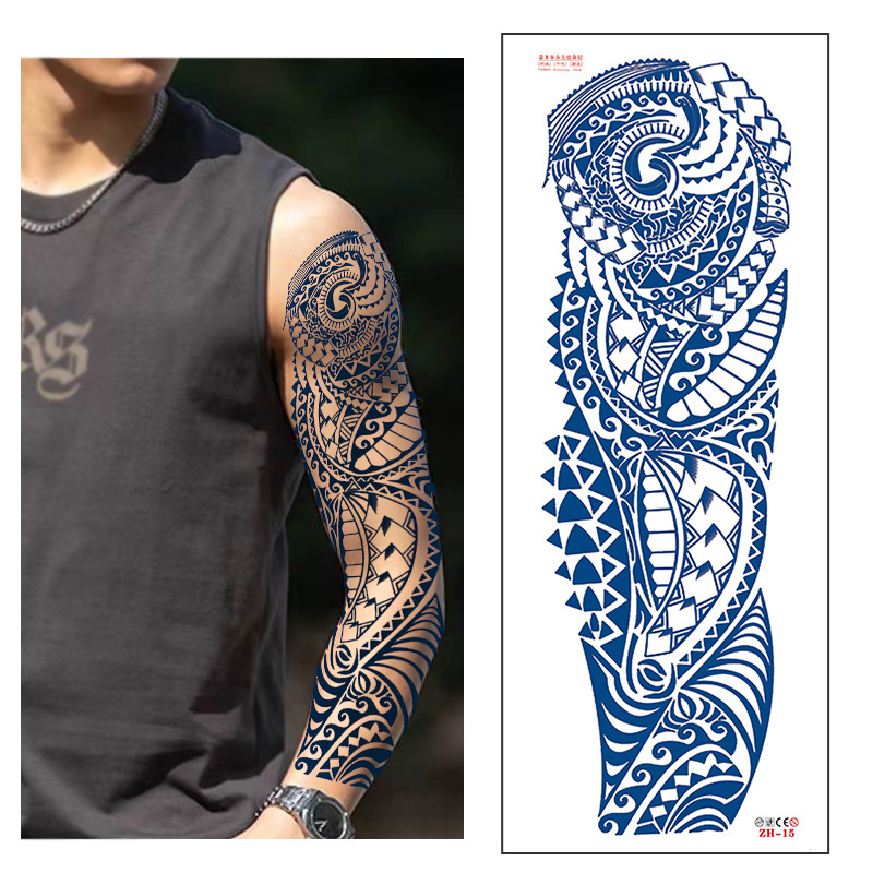 Calcomanías de tatuaje semipermanentes de brazo completo para hombres y mujeres brazo imagen grande jugo de planta no puede lavar las pegatinas de tótem de tatuaje