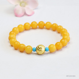 Yuyu natural beeswax bracelet amber four-sided Buddha bracelet national tide jewelry live wholesale generation HP4101504