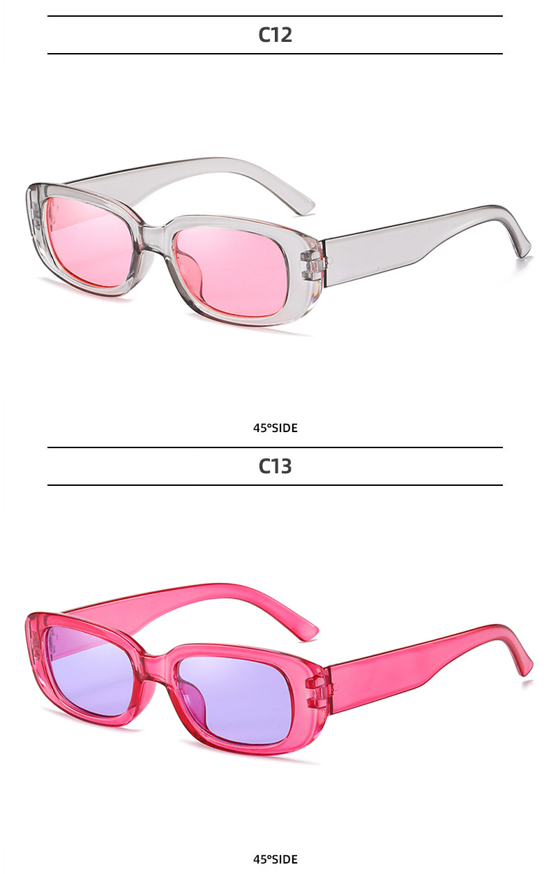 Square Glasses Style Shopping Occasion Fashion Color Block PC UV400 Protection Square Full Frame Women's Sunglasses