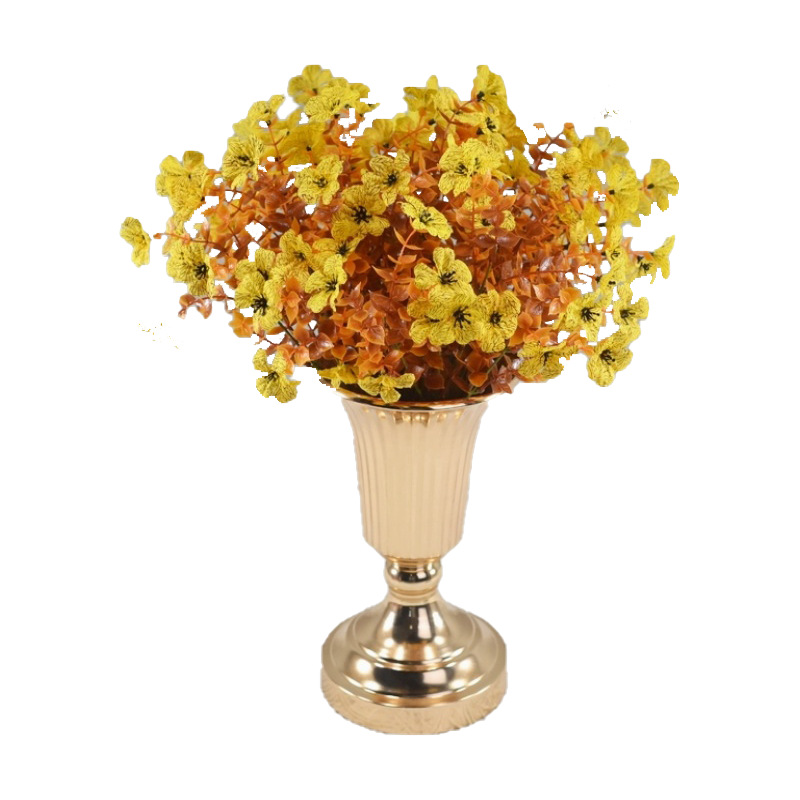 Amazon otoño flor artificial flor falsa artificial 7 tenedores eucalipto color otoñal violeta traje decoración flor decorativa