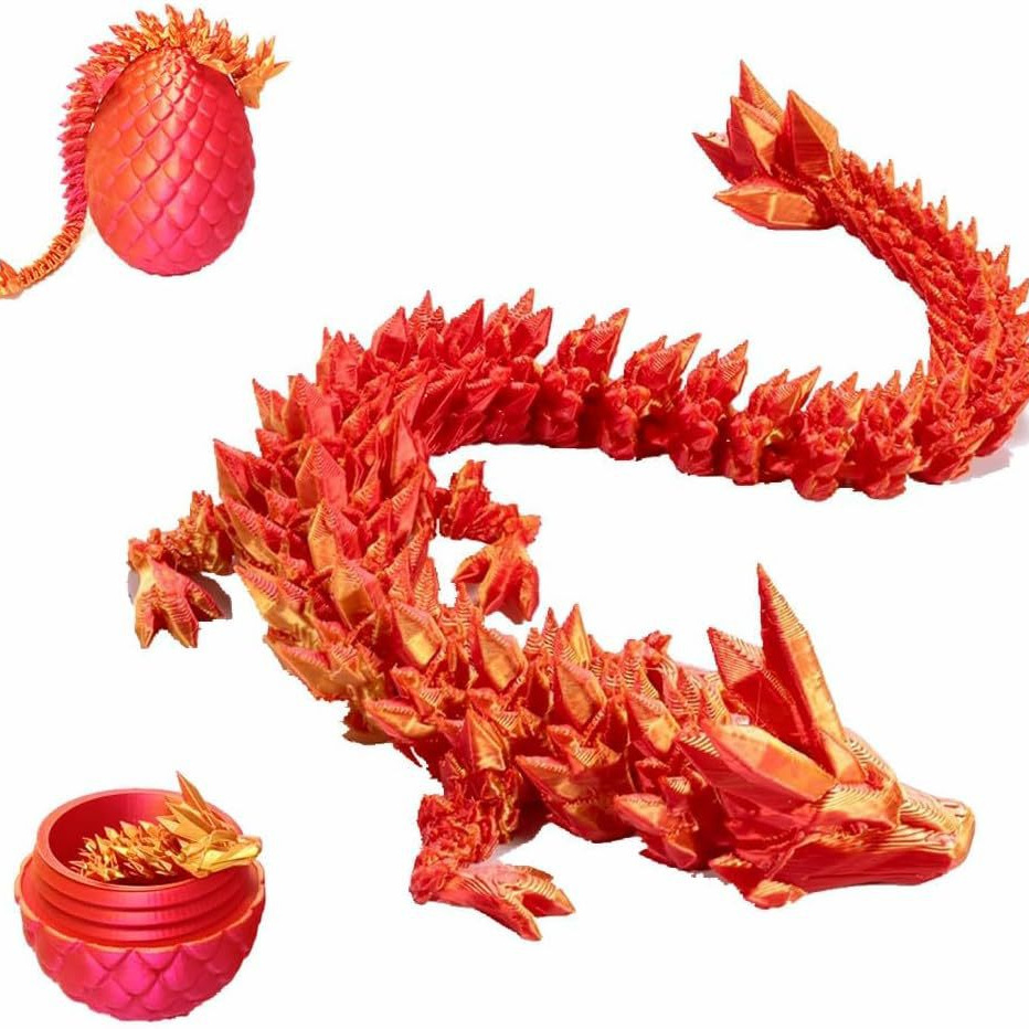 Las articulaciones de los adornos de dragón de cristal luminoso luminoso de impresión 3D pueden mover los juguetes de simulación de los estudiantes Modelo de dragón de cristal luminoso