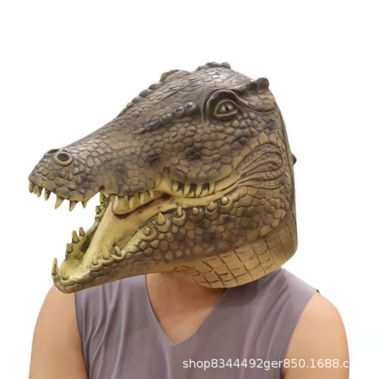 Capucha de cocodrilo máscara cos dinosaurio vestir Halloween animal headwear sombrero papel Accesorios