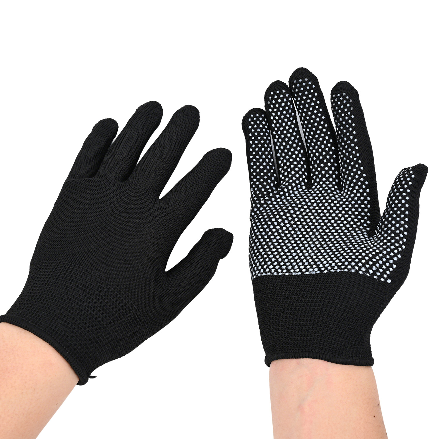 Los fabricantes venden al por mayor guantes de protección laboral antideslizantes de dispensación, guantes de nailon, cuentas de puntos, trabajo engrosado, resistente al desgaste y antideslizante