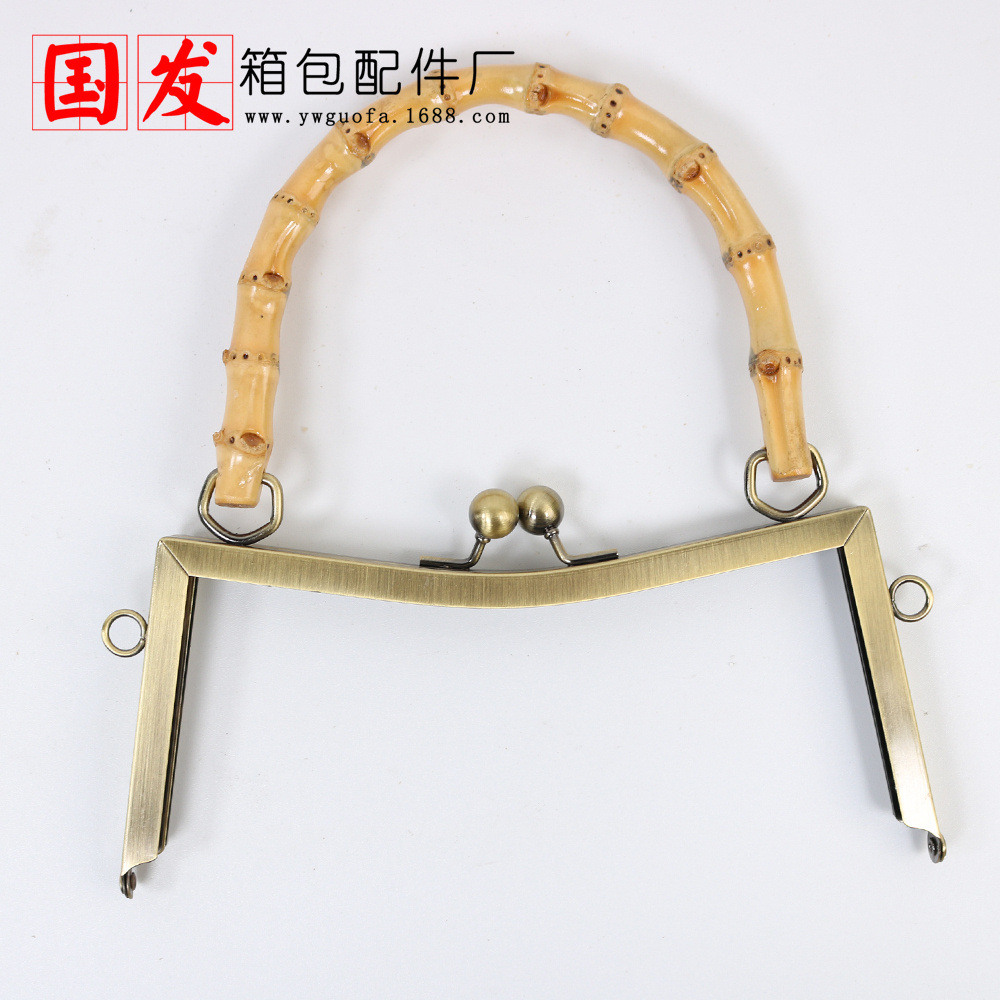 Agujero de tornillo 20,5 cm cóncavo cintura de bambú brillante oro de mano de bambú real oro de mano de mano de mano