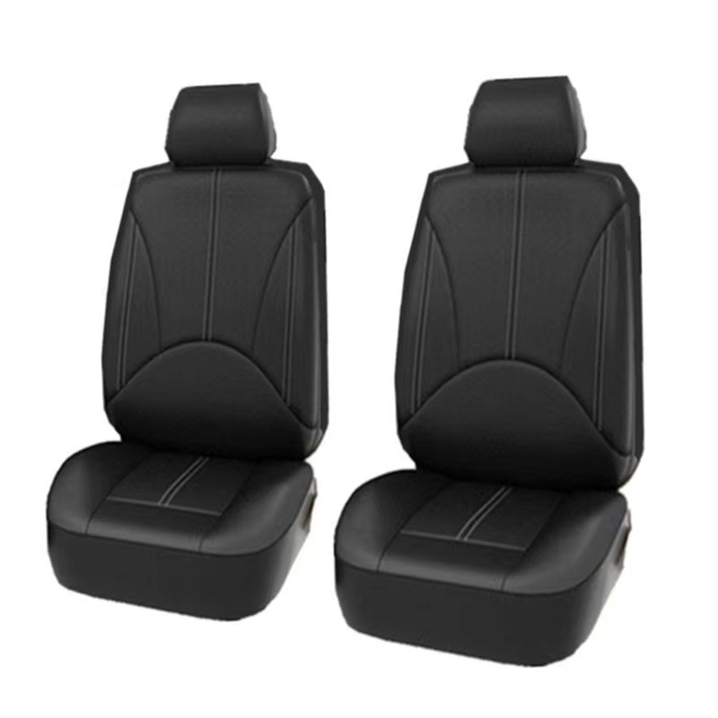 Cubierta de asiento de coche de comercio exterior transfronteriza cuero perforado PVC cuero 4-piezas conjunto transpirable a prueba de polvo Amazon image 2