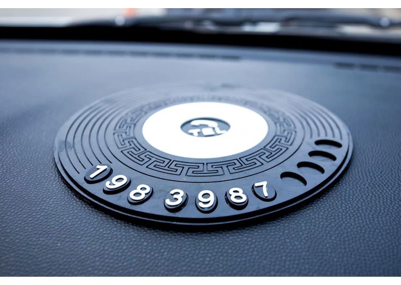 Car anti-slip mat for car interior dashboard, target-shaped anti-slip mat with temporary parking sign