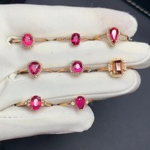 ���l��Ȼ��ɫ��ʯ��ָ �̭t�t�{�G��ʯ18k���ʯ�Ƕ�p�ݽ���Ů��