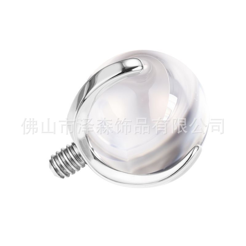F136 Titanium Alloy Three-Claw Zircon Ball Labret Stud Lip Tongue Ear Nose Piercing Jewelry detail image 13