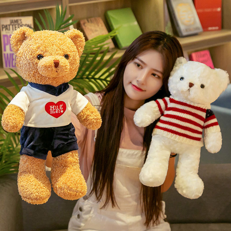 Suéter al por mayor de fábrica oso de peluche muñeca peluche oso almohada muñeca de trapo regalo de boda oso