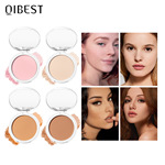 QIBEST跨境哑光定妆粉饼细腻自然持久遮瑕散粉伪素颜提升气色粉饼