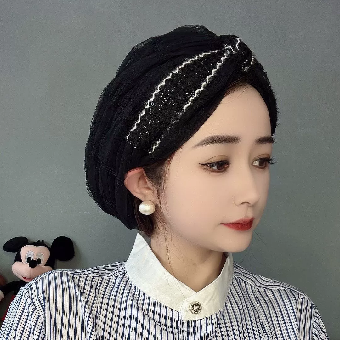 Thin hat with bow, western style, internet celebrity