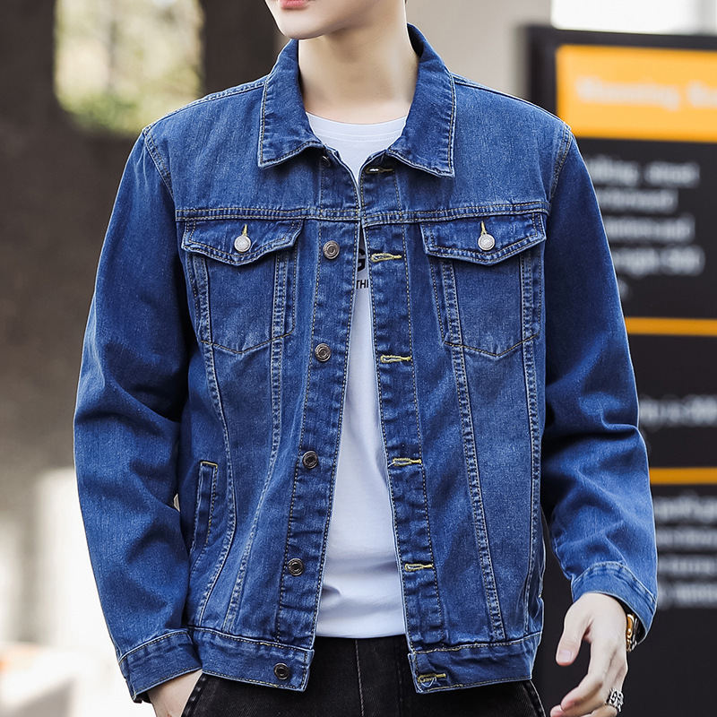 Denim coat men 2024 new spring and autumn casual handsome frock jacket men's fashion clothes wholesale