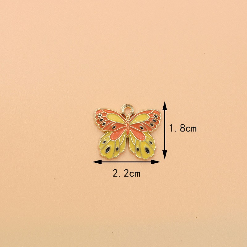 10 Pièces/Paquet 22*18mm 27*18mm 28*18mm Alliage Papillon Moth Brillant Pendentif display picture 4