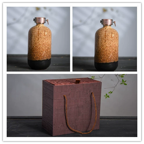 Pocket flask for home use, wine bottle, gift box, ceramic set sealed, 500 ml