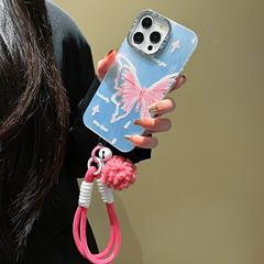 星星蝴蝶鈴鐺適用蘋果15promax手機殼iPhone14羽紗13女12防摔11潮