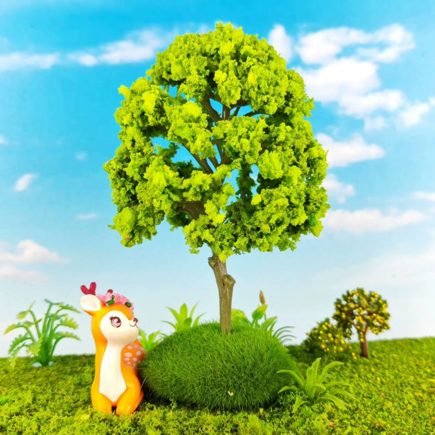 Архитектурная модель песочного стола, архитектурная модель, микроландшафтное украшение, искусственный пластиковый цветок, декор для ног дерева шелковицы