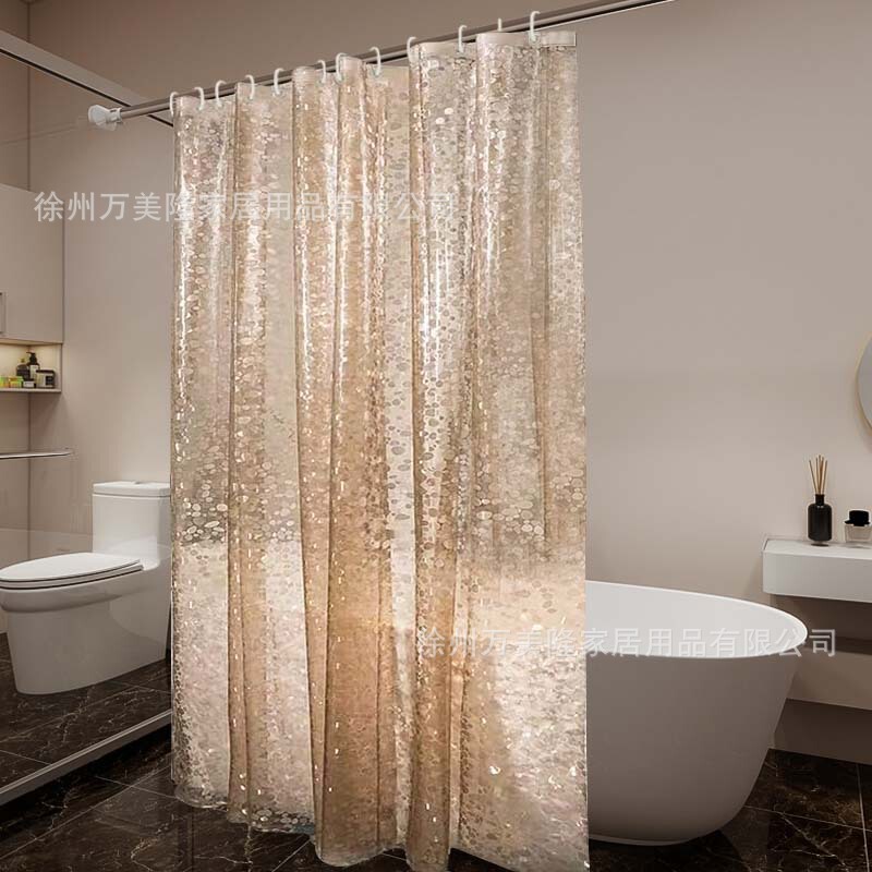 Cross-Border New 3D Shower Curtain Waterproof and Mildew-Proof Peva Bathroom Curtain Punch-Free Partition Warm Door Curtain Telescopic Rod Set Cross-Border New 3D Shower Curtain Waterproof and Mildew-Proof Peva Bathroom Curtain Punch-Free Partition Warm Door Curtain Telescopic Rod Set