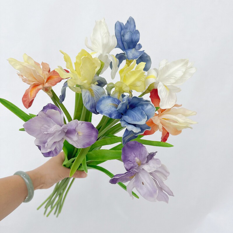High-Quality Pu Alice Iris Artificial Flowers Home Decoration Fake Flowers Designer Floral Materials Photography Bouquet