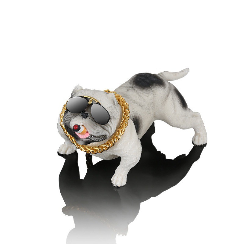 Decoración del coche creativo francés cubo matón perro lindo suministros decoración del coche decoración interior del coche muñeca del perro