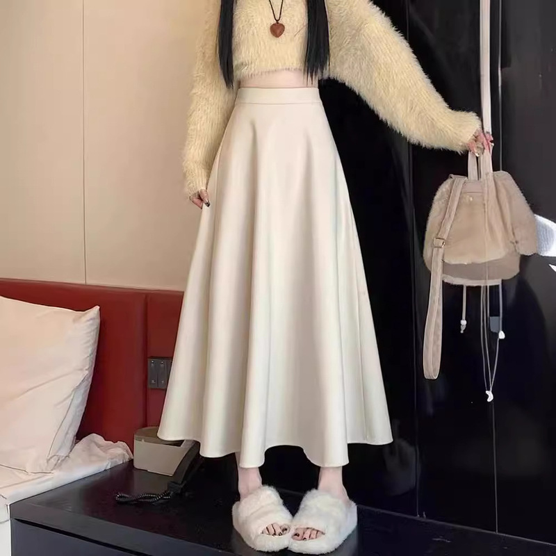 Women's Summer 2025 New Fashion A-Line Puffy Umbrella Skirt Mid-Length Cover-Up Slimming Look High-Waisted Pleated Skirt