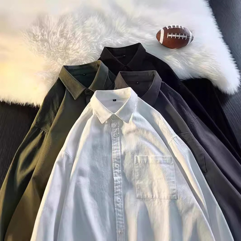 Base White Shirt Men's Winter Suit with Long Sleeves Matching Vest Light Mature Style Design Sense High-grade Casual Shirt