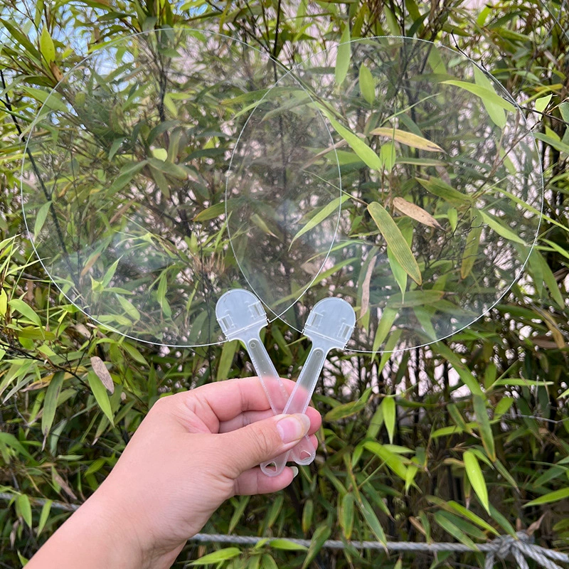 55, утолщенный шелк, пустой прозрачный веер, детский сад, детский день, сделай сам, ручная роспись, пластиковый веер Гука