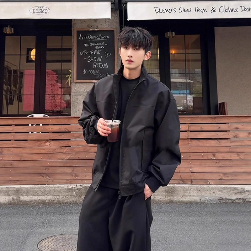 Three-Proof American Outdoor Flight Jacket Men's Spring and Autumn Wear Stand-Up Collar Jacket Short Loose Workwear Jacket