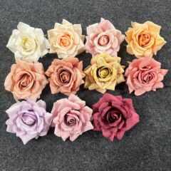 雪玫角玫大巻き辺芙蓉玫花頭ins風擬似花束家庭装飾置物花造花結婚