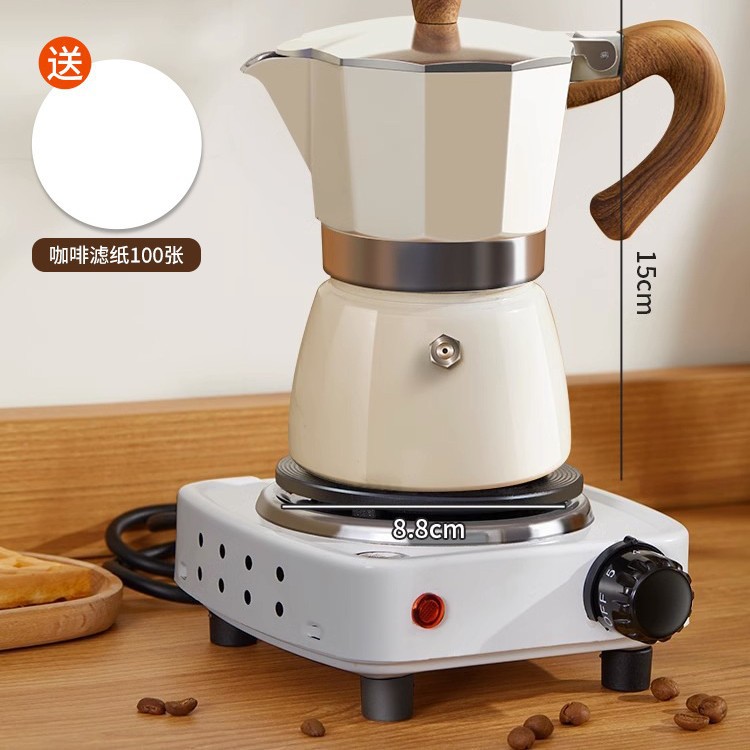Cafetera moka doméstica pequeña, estilo nórdico, juego para preparar latte, cafetera manual para extracción de espresso, máquina de café italiana.