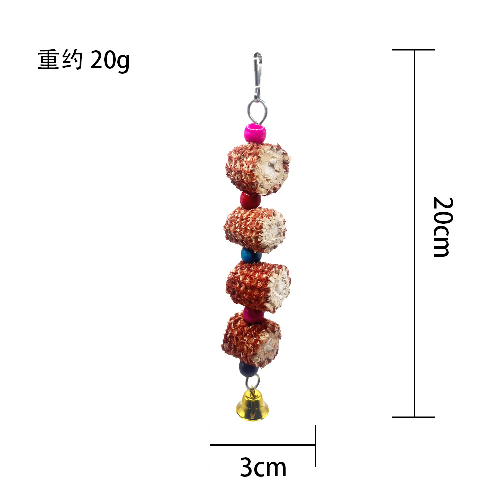 Brocheta de mazorca de maíz hecha a mano natural, loro, juguete, hámster, chinchilla, juguete para morder y aliviar el aburrimiento, accesorios de decoración de jaulas para pájaros