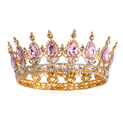 High-end luxury crystal bridal tiara alloy large full circle crown wedding hair accessories banquet hair crown