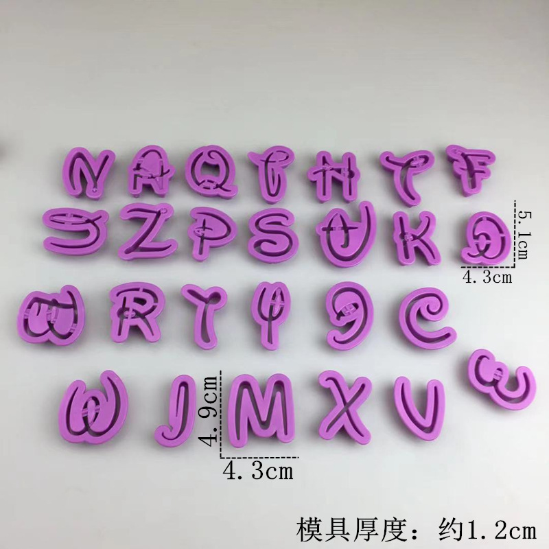 DIY пластиковые инструменты для поджаривания сахара набор 26pcs буквы 10pcs цифровой формы формы