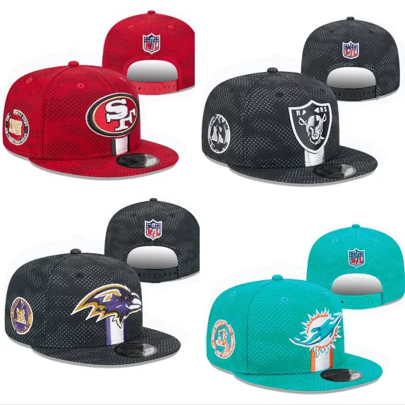 New Football Team Export American Baseball Hat for Men and Women Outdoor Large Head Circumference Hip-Hop Sunshade Mesh Hat Flat Brim Hat
