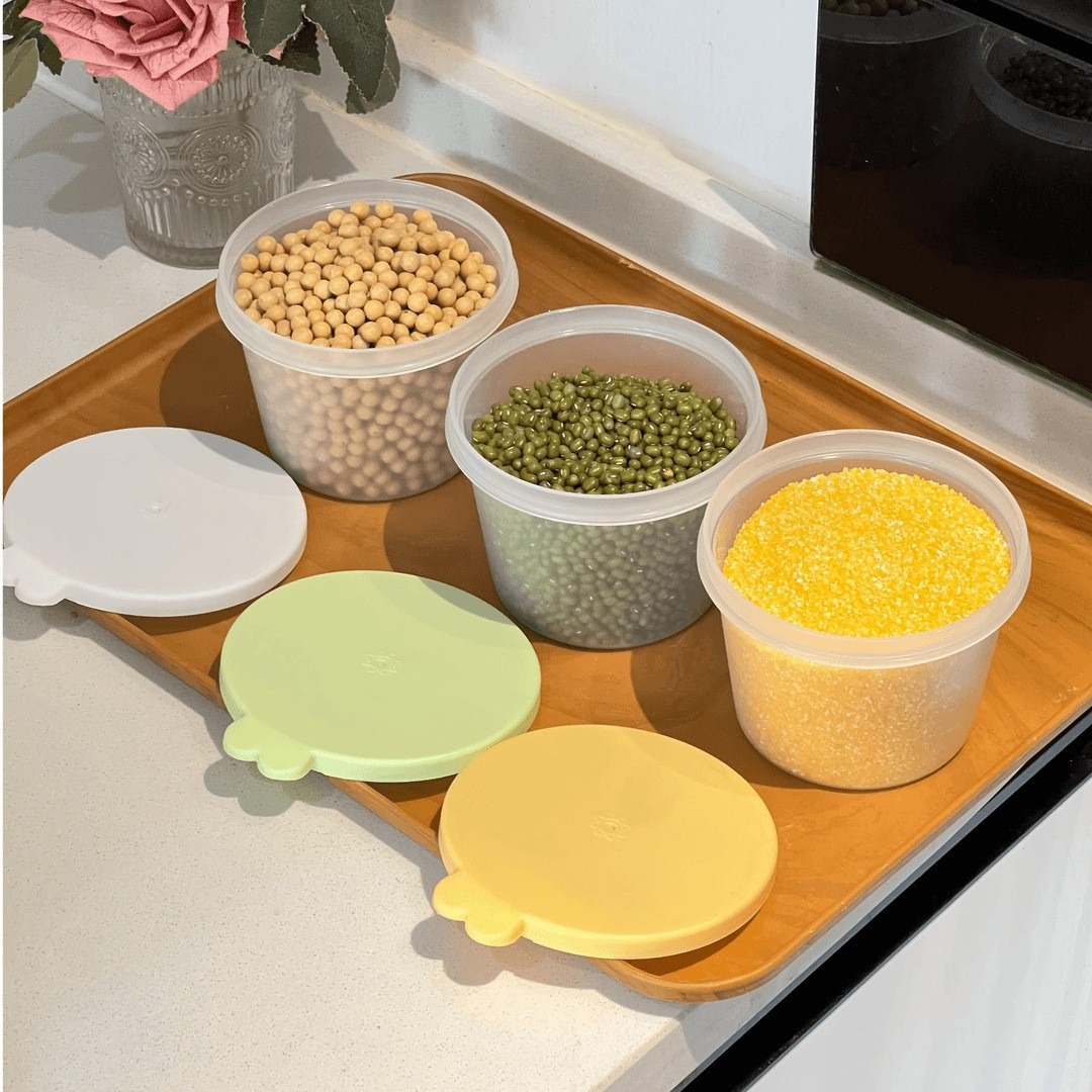 Latas selladas para el hogar Latas transparentes de cocina multifuncionales Latas de almacenamiento de plástico Latas de almacenamiento de alimentos redondas con tapa