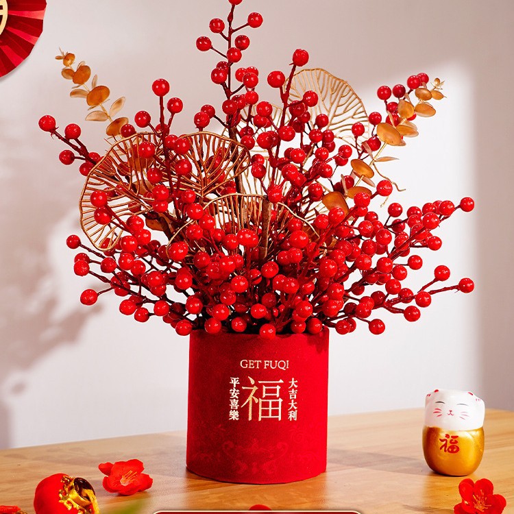 Fuqi Duoduo Fufu 버킷 장식품은 작은 빛 문자열을 보냅니다.