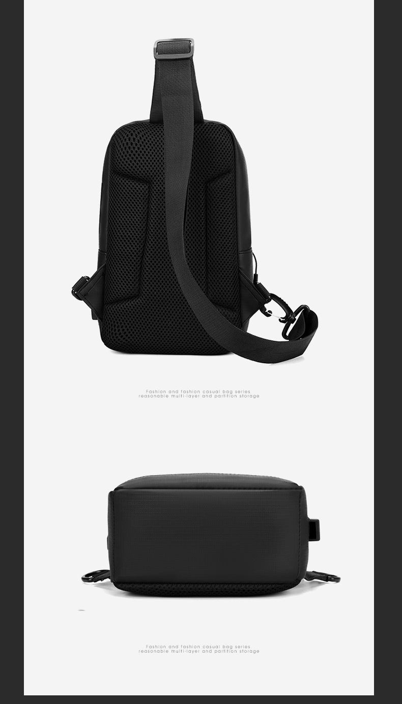 New cross-border chest bag, men's large-capacity single-shoulder bag, outdoor sports chest bag, multi-functional high-end commuting backpack undefined