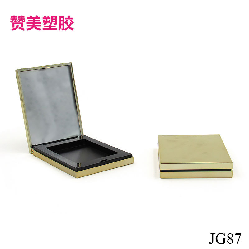 金色方形粉饼盒子单色胭脂腮红盒修容粉盒JG87化妆品分装盒空盒