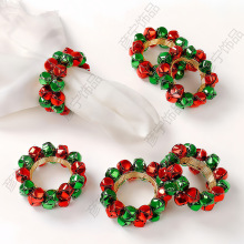 圣诞节餐巾环新款彩色铃铛餐巾扣金属餐巾圈酒店摆台跨境厂家批发