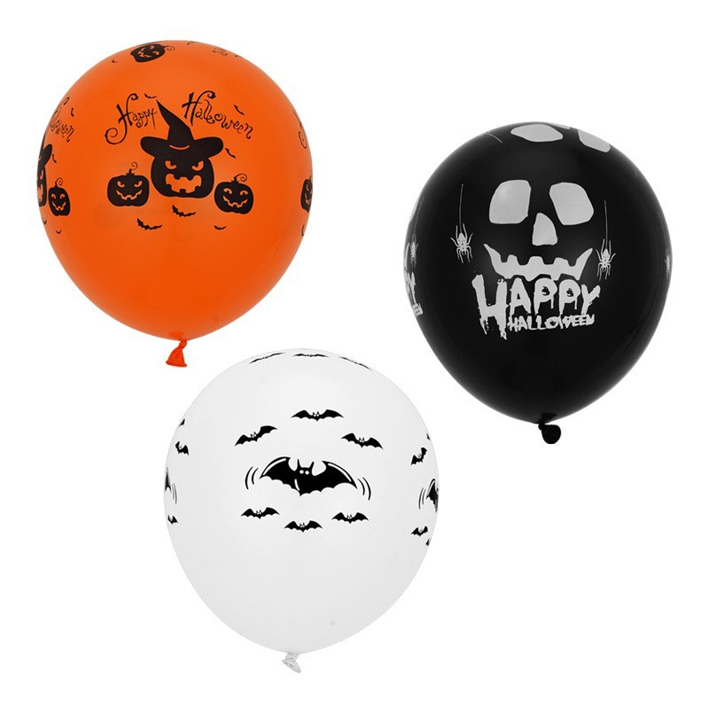 Home & Garden latex balloon 12 inch printed pumpkin bat ghost festival KTV decoration balloon set_voghion.com
