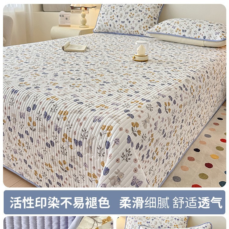 夏季水洗棉床盖单件a类母婴级四季通用榻榻米防滑夹棉床单三件套3|undefined