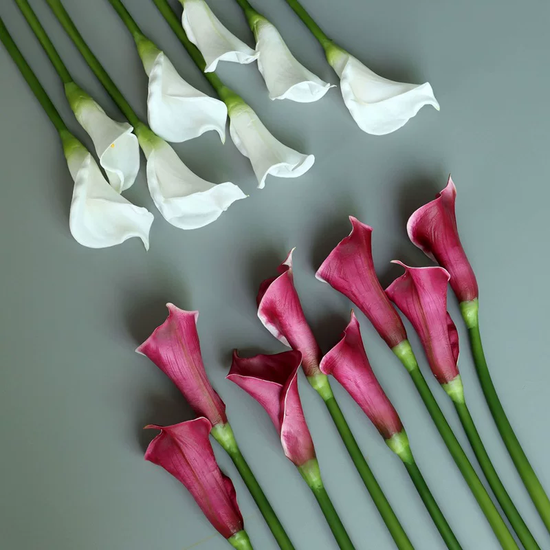 PU Calla Lilies (Polyurethane) Realistic Large Stem, 45/65 cm — Wholesale Decorative Flowers