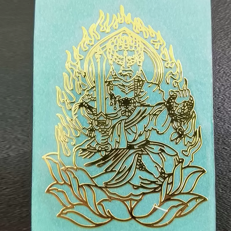 十二生肖本命佛虎牛手机贴纸电镀金色八大守护神虚空藏金属贴定制