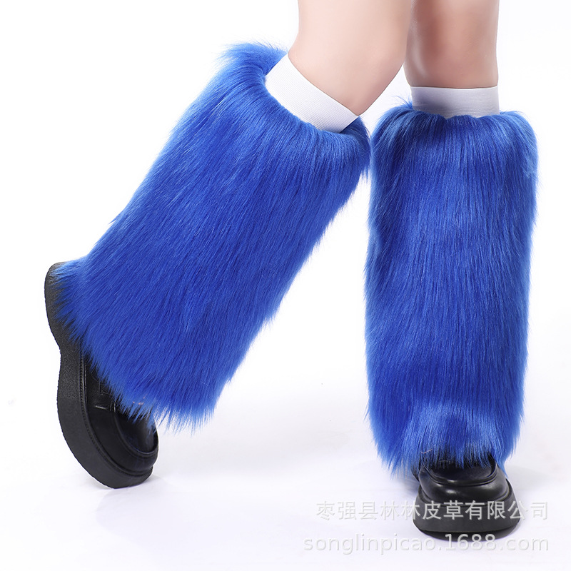 Otoño e Invierno exportación europea y americana original única imitación de piel de zorro cubierta de la pierna cubierta del zapato de la rodilla de las mujeres largo grueso caliente
