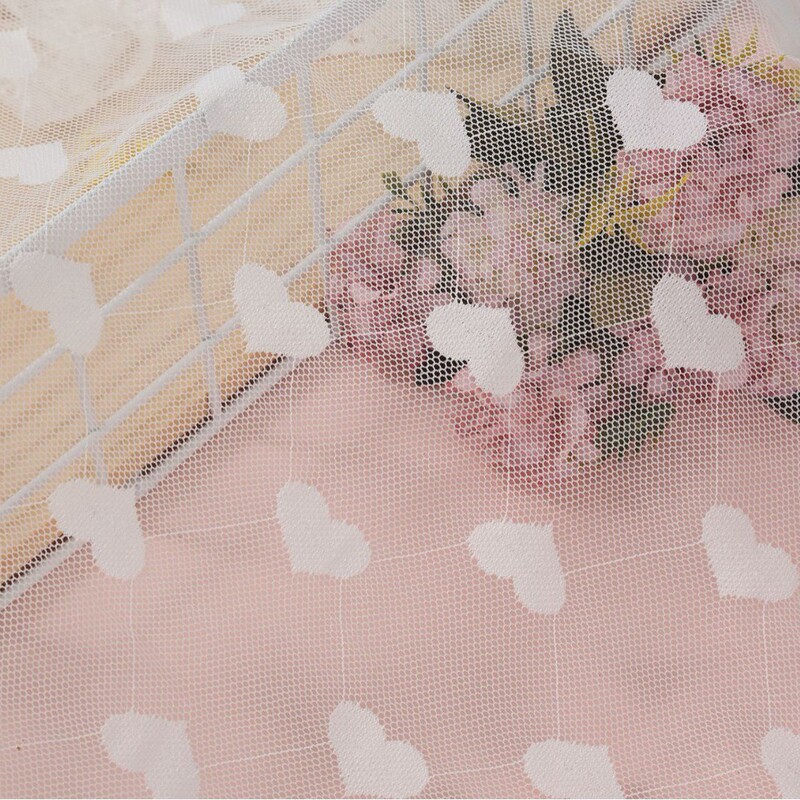 In-Stock Heart Mesh Fabric Children's Clothing Women's Heart-Shaped Clothing Mesh Heart-Shaped Lace Fabric
