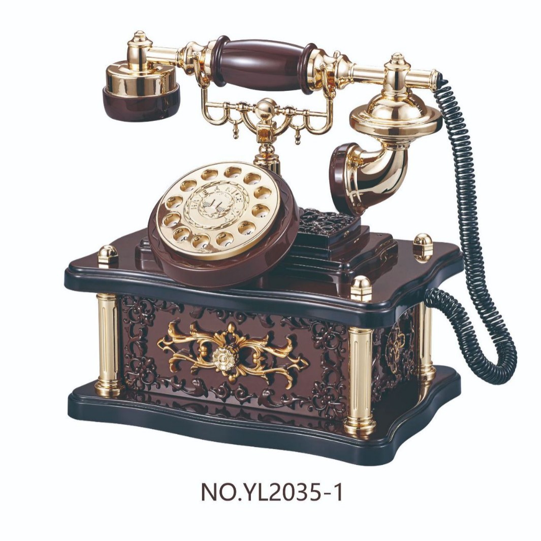Teléfono con dial antiguo retro de alta gama, caja de música, caja de música, bar de almacenamiento de teléfonos de estilo europeo, cafetería, creatividad